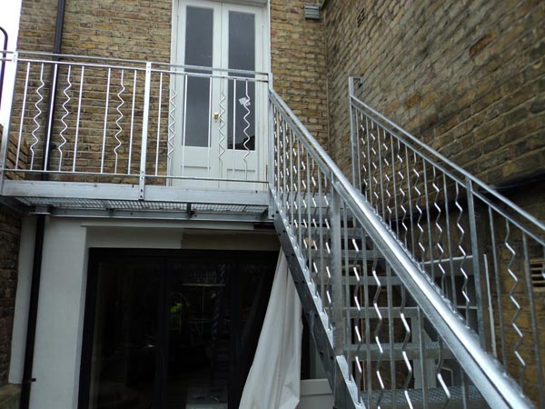 Outdoor Steel Staircase & Balcony London – Cecilia Road, Hackney