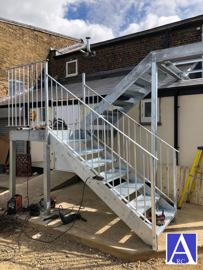 Galvanised Steel Outdoor Staircase Installation In Datchet Berkshire Galvanised Steel Outdoor Staircase Installation In Datchet Berkshire