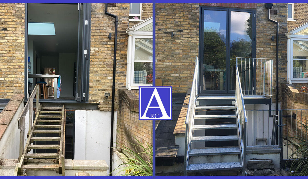 Replacing A Rotten Wooden Staircase in London SW12 With A Galvanised Steel Staircase